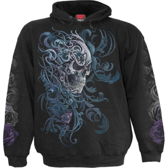 Gothic, Rococo Skull, Black, Hoodie - Picture 1 of 2